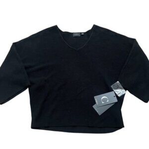 NEW Cyrus Black Women’s Sweater Size Small Ragland Sleeves Cropped Relaxed Fit